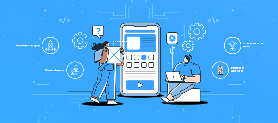 2 person holding laptop mobile in middle