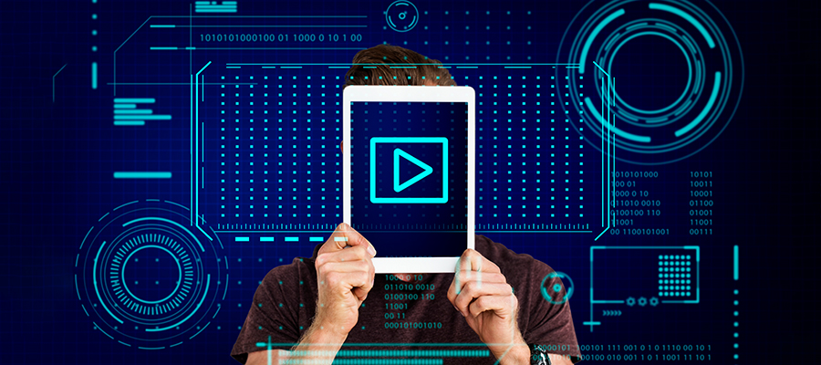 Man holding tablet