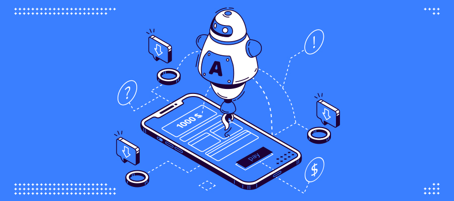 Chatbot AI above mobilescreen